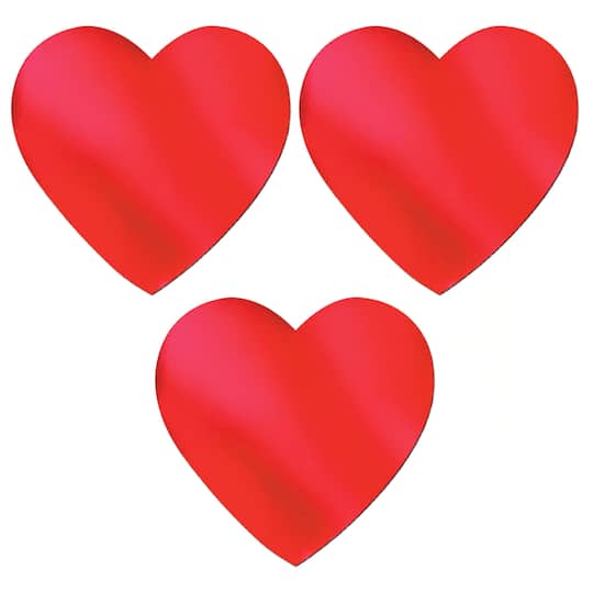Beistle 15" Red Foil Heart Cutouts, 3ct.